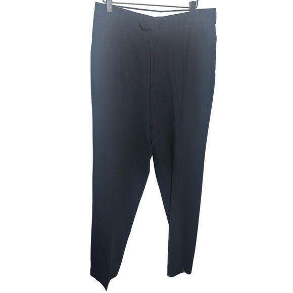 Pronto Uomo Men's Black Wool Flat Front Pockets Straight Leg Dress Pants Size 33 - Picture 1 of 10